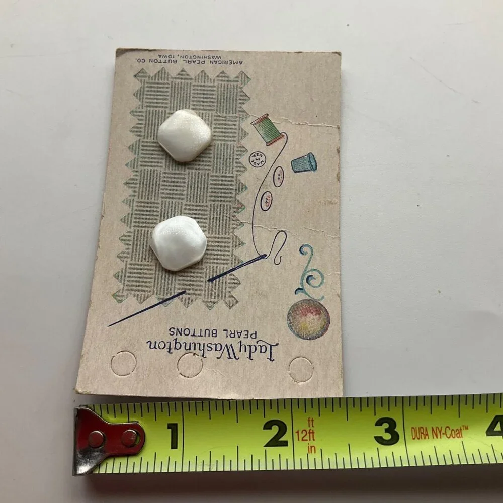 New Vintage 1940's Lady Washington Baby Pearls Buttons Lot 6 Made USA - Picture 6 of 8